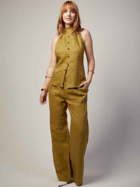 Top Amanda Linho Verde