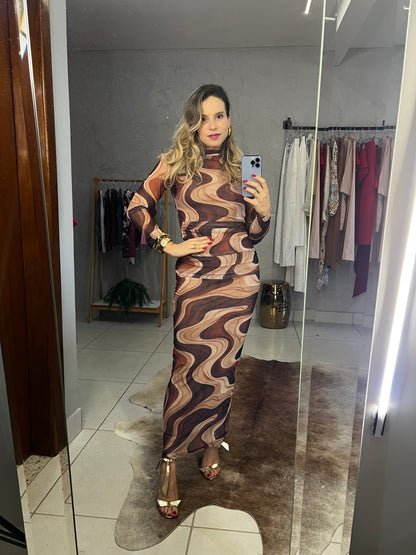 Vestido Tule Drapeado